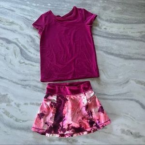 All in motion athletic girls maroon/multicolor set